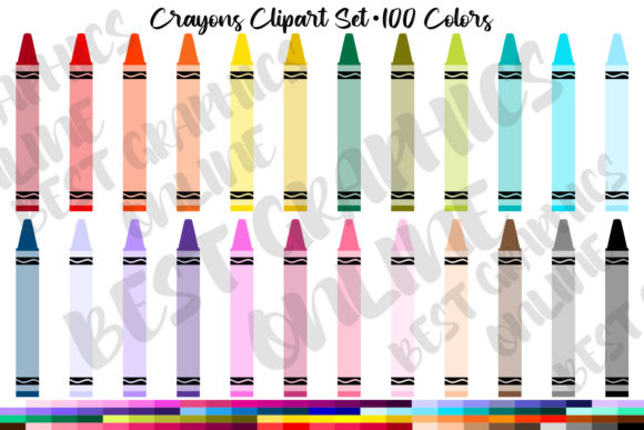 100 Crayons Clipart for Creative Back to School Projects