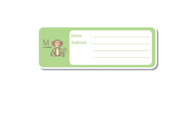 Back to School Label Book Animal Monkey: Evaluating a Digital Design Set for Personalized Organization