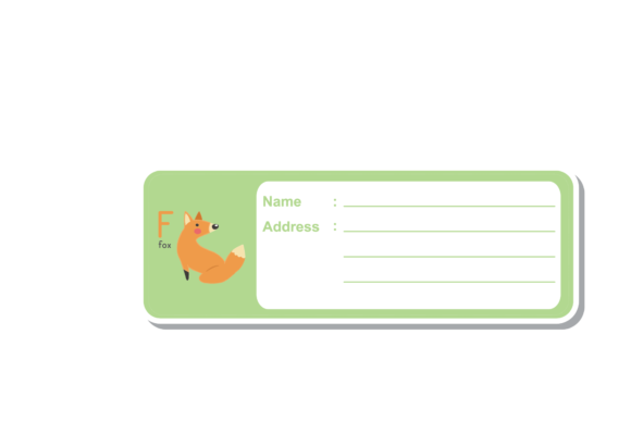 Back to School Label Name Animal Fox SVG Design