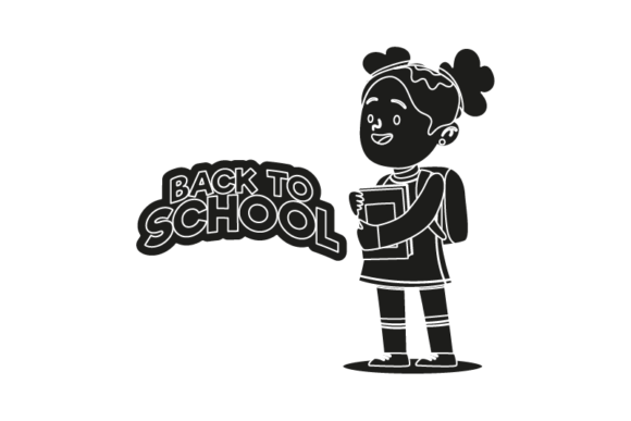 Back to School Poster People Black Digital Art Pack