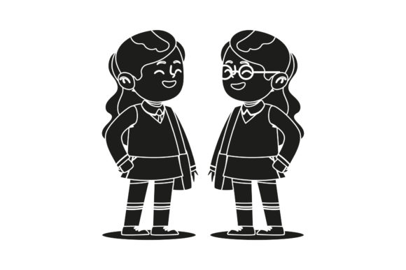 Back to School Two Woman Silhouette: A Strategic Design Asset for Your Creative Projects