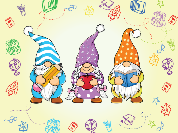Cute Gnomes Back to School Illustration: Strategic Design for Creators and Educators