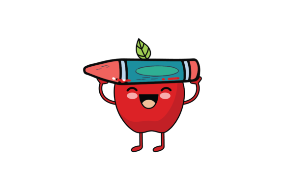 Kawaii Apple Pencil SVG for Back to School